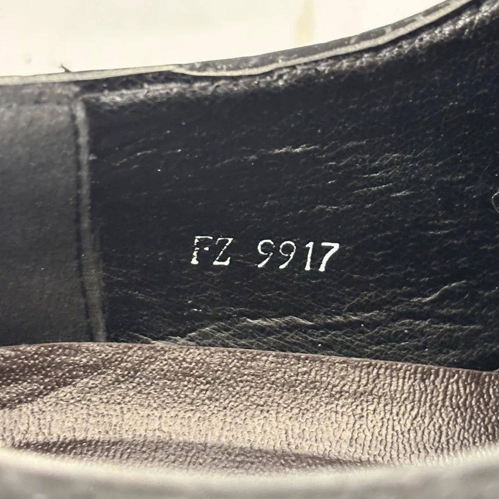 Fashion Oxford Dress Shoes Mens 42 Black Patent Cap Toe Textured FZ 9917